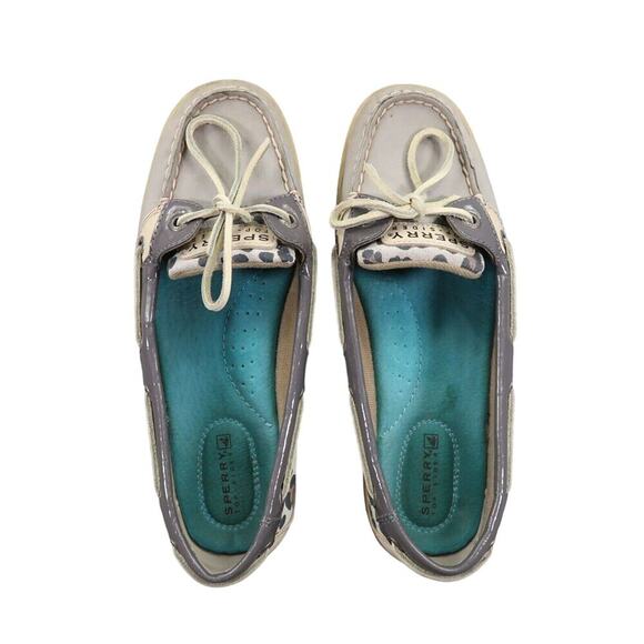 Sperry Shoes Womens 6.5 Moc Loafer Slip On Boat Top Sider Leather Leopard Casual - Picture 6 of 13